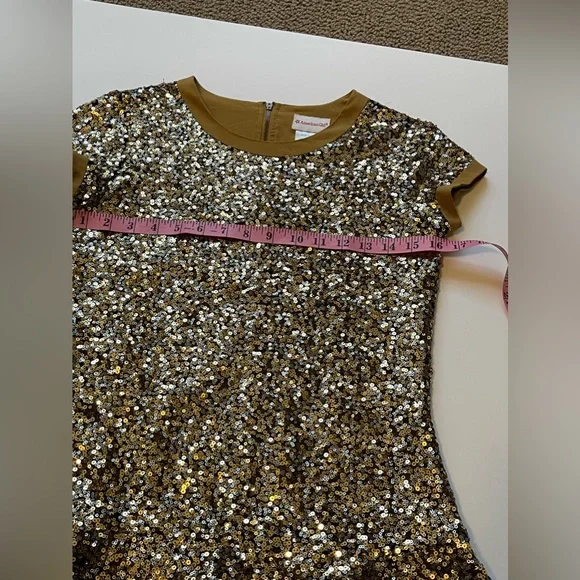 AMERICAN GIRL GOLDEN SPARKLE BLOUSE TUNIC SZ.S(14-16) Great Condition. - Picture 3 of 4